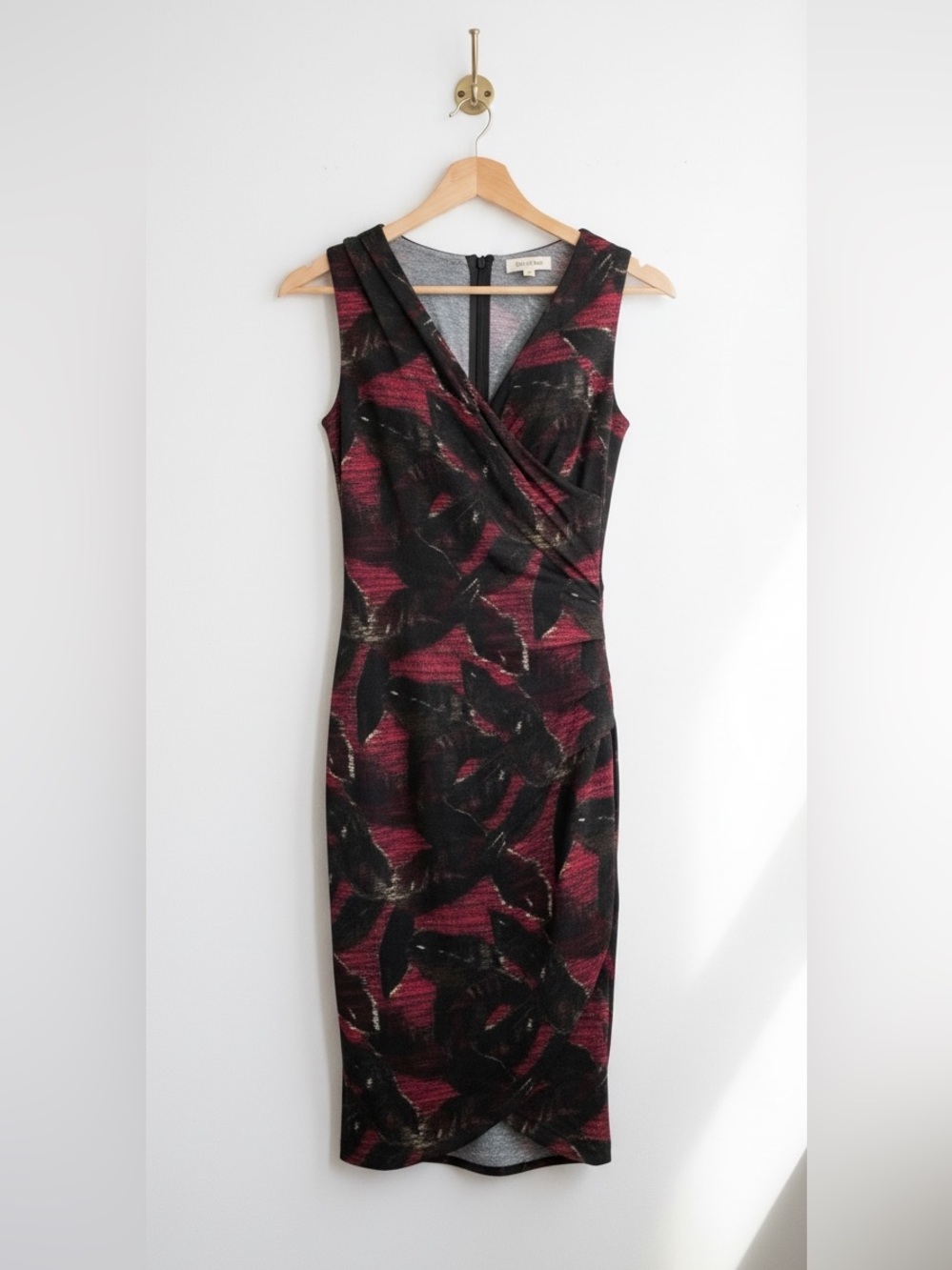 Aritzia Wilfred Free Izadora Ruched Reposa Midi Dress Pink Black Floral S